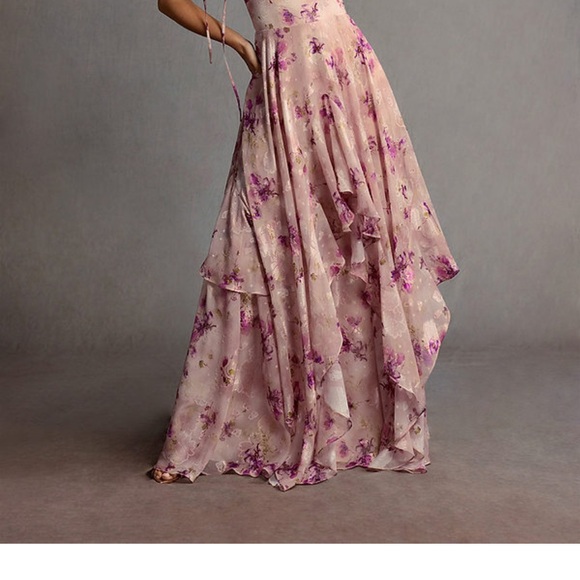 Azazie Dresses & Skirts - Azazie Floral mauve and Purple Gown